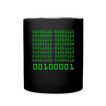 Go fuck yorself! Binary Code Programming Code - Full Colour Mug - black - Front