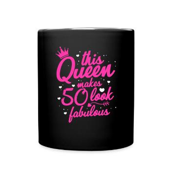 50 years 50th Birthday Party 1969 Queen Gift - Full Colour Mug - black - Front