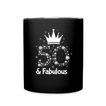 50th birthday 50 years party queen gift - Full Colour Mug - black - Front
