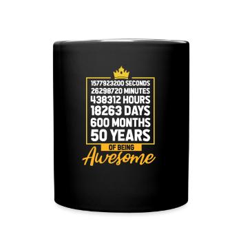 50th birthday - Full Colour Mug - black - Front