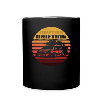Drifter Auto Drifting Auto Kreis - Tasse einfarbig - Schwarz - Vorne