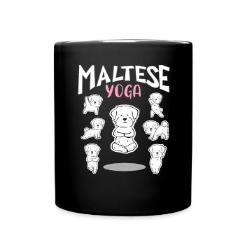 Malteser Chien Hatha Yoga Salut du soleil Cadeau - Mug uni - noir - Devant