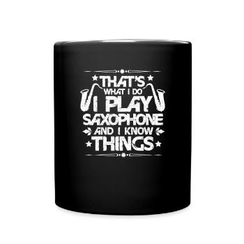 Saxofon - Tasse einfarbig - Schwarz - Vorne