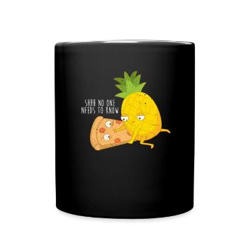 Ananas Pizza - Tasse einfarbig - Schwarz - Vorne