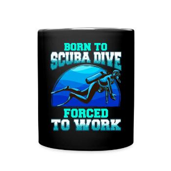 Diving Diver DTG Scuba Diving Professional Diver - Full Colour Mug - black - Front