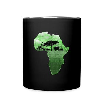 Afrika - Tasse einfarbig - Schwarz - Vorne