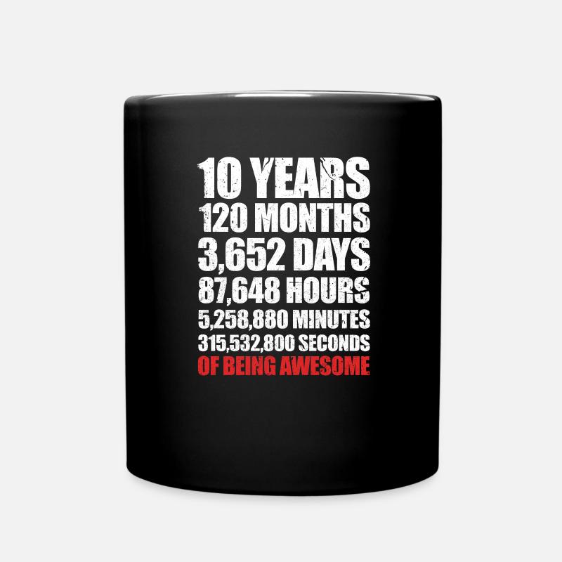 10. Geburtstag 10 Jahre 2009 2010 Bday Geschenk - Tasse einfarbig - Schwarz