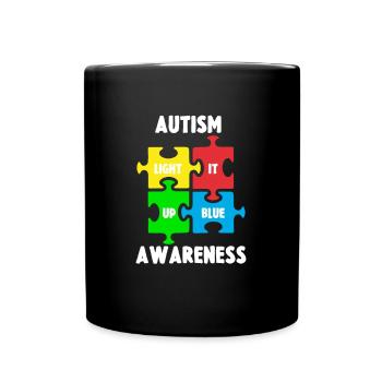 Autismus Puzzle Autist ADHS Asperger Geschenk - Tasse einfarbig - Schwarz - Vorne