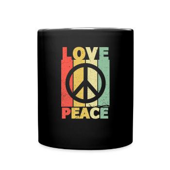 Jahfre années 70 Love Peace Hippie Gift Années 70 - Mug uni - noir - Devant