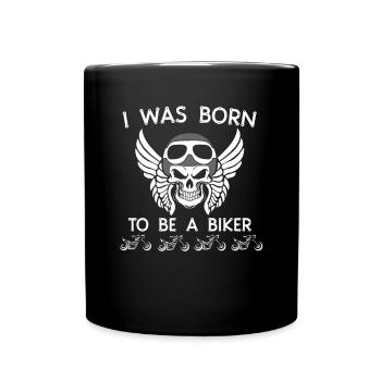Je suis né pour devenir motard - Mug uni - noir - Devant