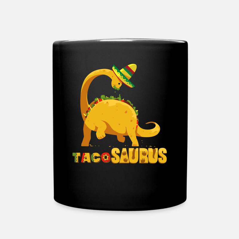 Dinosaurier Taco Sombrero Mexiko Dino Geschenk - Tasse einfarbig - Schwarz