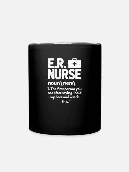 Krankenschwester Notfall Notfallschwester Geschenk - Tasse einfarbig - Schwarz
