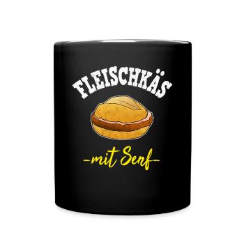 Fleischkäse Senf Badisch Lustig Baden Fleischkäs - Tasse einfarbig - Schwarz - Vorne