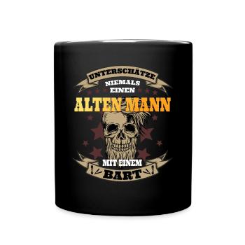Vieil homme à la barbe - Mug uni - noir - Devant