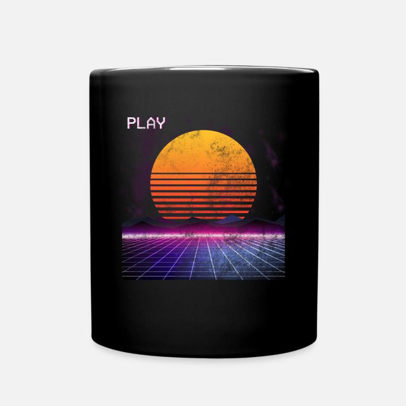 80s retro - Full Colour Mug - black