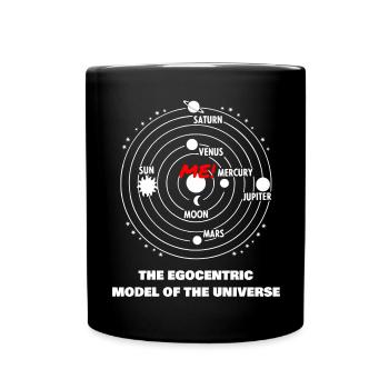 Egocentric Model of the Universe - Weltbild Physik - Tasse einfarbig - Schwarz - Vorne