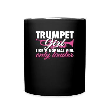 Trumpet woman chapel musician music - Full Colour Mug - black - Front