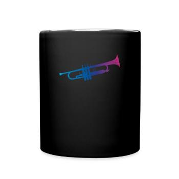 Instrument de musique trompette - Mug uni - noir - Devant