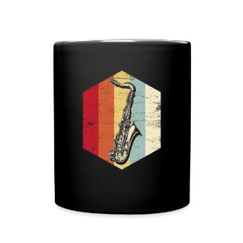 Saxofon - Tasse einfarbig - Schwarz - Vorne