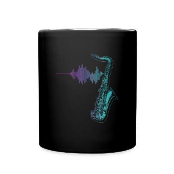 Saxofon - Tasse einfarbig - Schwarz - Vorne