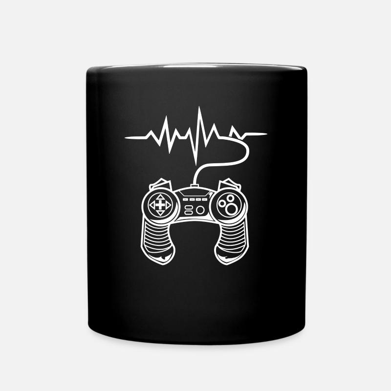 Heartbeat Controller Gaming Gamer Zocken Geschenk - Tasse einfarbig - Schwarz