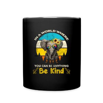 Elephant Be Child Cadeau de paix - Mug uni - noir - Devant