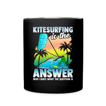 Kitesurf est la réponse Kitesurfer idée cadeau - Mug uni - noir - Devant