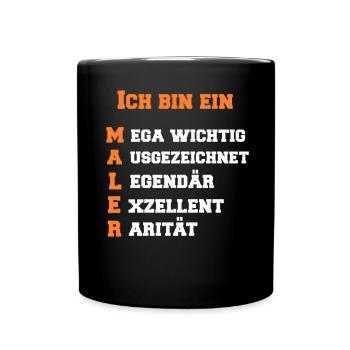 Maler - Tasse einfarbig - Schwarz - Vorne