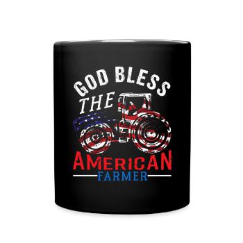 God Bless The American Farmer Tractor - Tasse einfarbig - Schwarz - Vorne