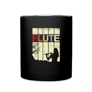 flûte - Mug uni - noir - Devant