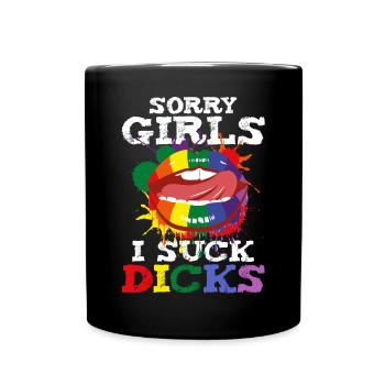 Gay Gay Saying Homo I Suck Dicks Provocative Mouth - Full Colour Mug - black - Front