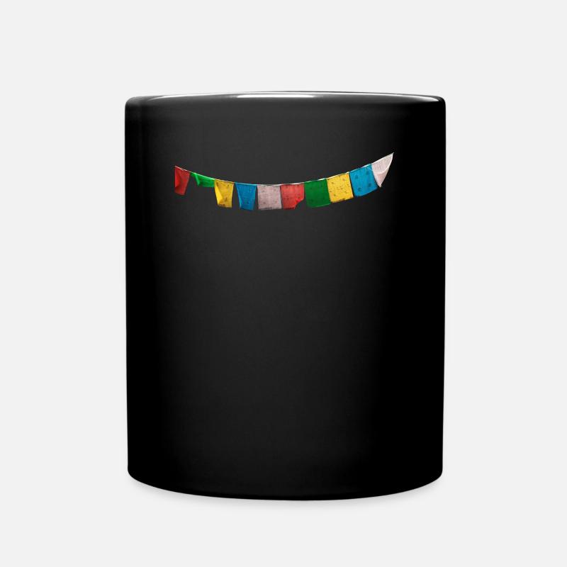 Gebetsfahnen / Gebetsflaggen Nepal - Tasse einfarbig - Schwarz