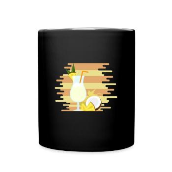 Recette de cocktail de boissons savoureuses Pina Colada - Mug uni - noir - Devant