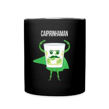 Caipirinha Funny Funny Superhero Cocktail - Full Colour Mug - black - Front