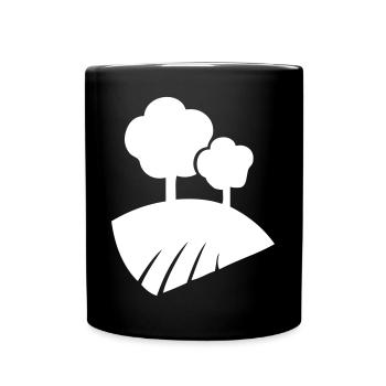 Landschaft mit Bäumen - Tasse einfarbig - Schwarz - Vorne