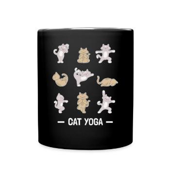 Yoga chat Yogi Exercices Fitness Humour - Mug uni - noir - Devant