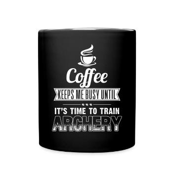 Time To Train Archery Arrow Hobby Bow - Tasse einfarbig - Schwarz - Vorne