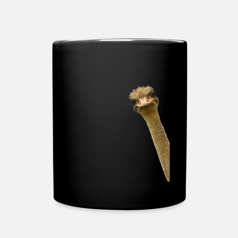 Hinterhältiger Strauß Vogel - Tasse einfarbig - Schwarz