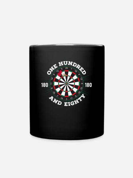 DART ONE ANDRED EIGHTY DARTS 180 - Full Colour Mug - black