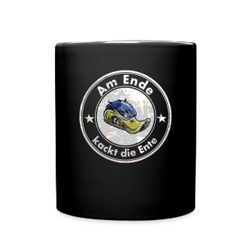 A la fin, le canard chie le sort amusant - Mug uni - noir - Devant