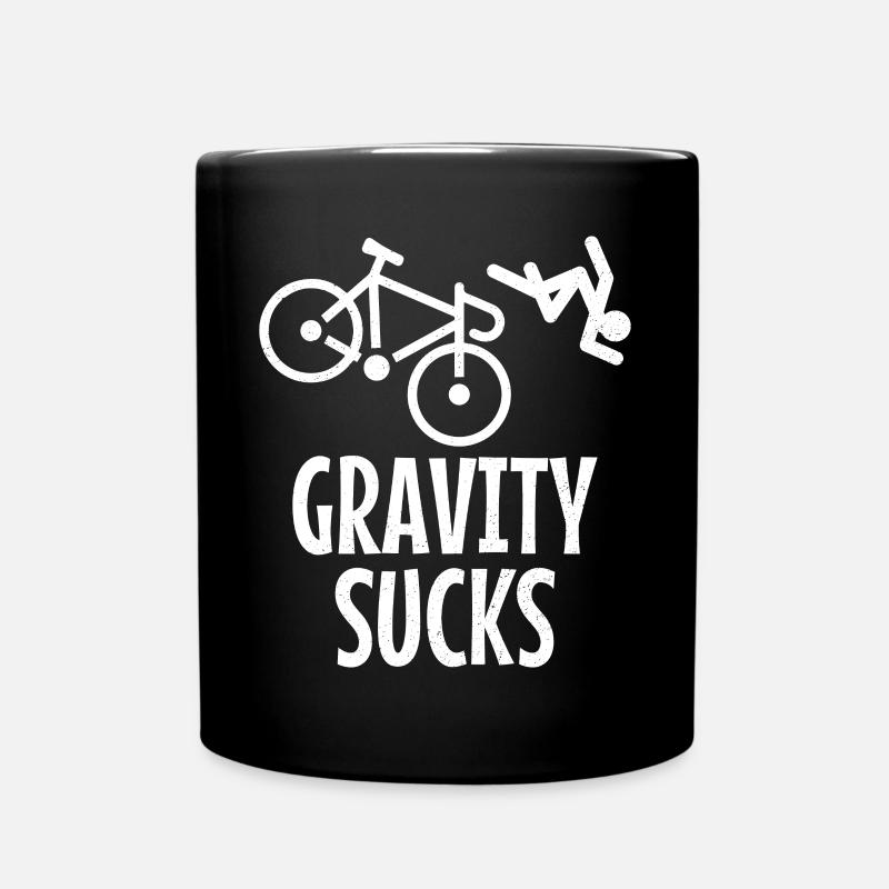 Gravity - Pilote de vélo en chute - Mug uni - noir