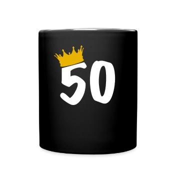 50ème anniversaire Roi Reine Cinquante Bday Anniversaire - Mug uni - noir - Devant