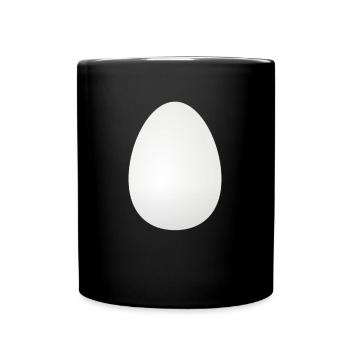 big white egg - Eggs Egg Organic Scrambled Eggs - Full Colour Mug - black - Front