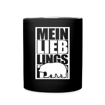 Bär Lieblingstier - Tasse einfarbig - Schwarz - Vorne