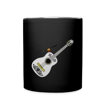 Coole Stillvolle weiße Gitarre Geschenkidee - Tasse einfarbig - Schwarz - Vorne
