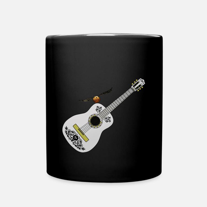 Coole Stillvolle weiße Gitarre Geschenkidee - Tasse einfarbig - Schwarz