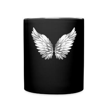 Engelflügel Engelsflügel Engel Flügel Weiß Weiss - Tasse einfarbig - Schwarz - Vorne