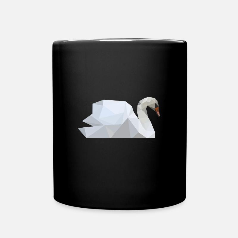 Weißer Schwan, Schwäne polygon geometrisch - Tasse einfarbig - Schwarz