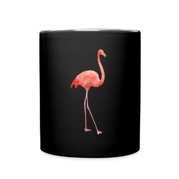 Flamingo, Flamingos polygon geometrisch - Tasse einfarbig - Schwarz - Vorne