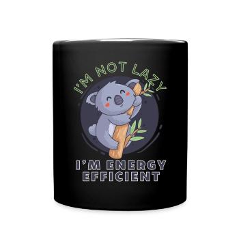 Koala I'm Not Lazy I'm Energy Efficient - Full Colour Mug - black - Front